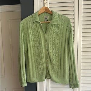 Vintage Green Cable Knit Cardigan